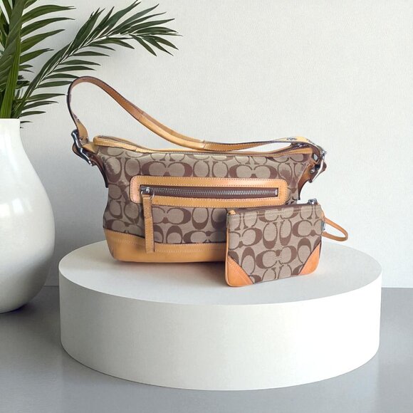 Coach Handbags - Vintage Signature Satchel/ shoulder bag in Vachetta Leather Y2K and wallet